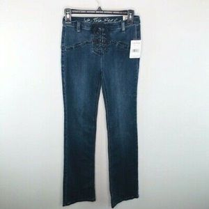 Free People Eva Lace-Up Bootcut Jeans Size